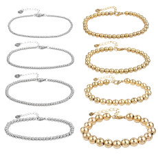 Handstring high-end jewelry metal titanium steel chain bead stainless steel wear-resistant non fading bracelet