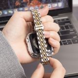 Suitable for Applewatch S11 seven bead stainless steel Apple IWatch butterfly buckle bracelet