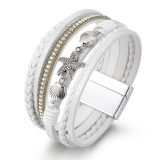 Summer starfish shell bracelet women's hand woven leather Bohemian bracelet in stock