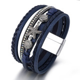 Summer starfish shell bracelet women's hand woven leather Bohemian bracelet in stock