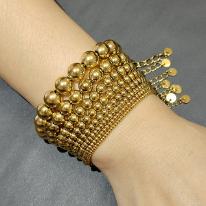 Handstring high-end jewelry metal titanium steel chain bead stainless steel wear-resistant non fading bracelet