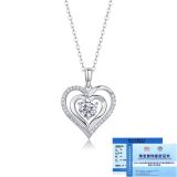 S925 silver heart-shaped necklace, 1CT moissanite heart-shaped pendant, collarbone chain