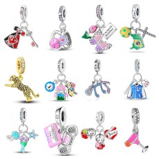 Pandora's new alloy diamond inlaid butterfly radio bead DIY accessories accessories accessories