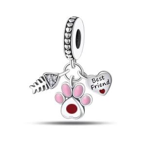 Cute cartoon dress pendant, oil dripping cat bone bracelet, beaded DIY accessory accessories