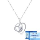 S925 silver heart-shaped necklace, 1CT moissanite heart-shaped pendant, collarbone chain