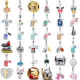 Alloy coffee beans pufferfish coconut tree bead DIY bracelet accessories wholesale