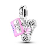Pandora's new alloy diamond inlaid butterfly radio bead DIY accessories accessories accessories