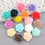 20mm snap button DIY charms Electroplating resin rose resin