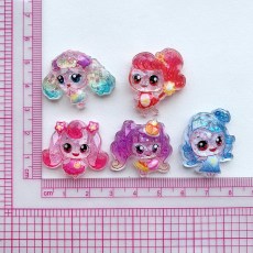 20mm snap button DIY charms Sequin cut cartoon little girl resin