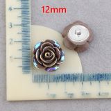 12mm snap button DIY charms Electroplating resin rose resin