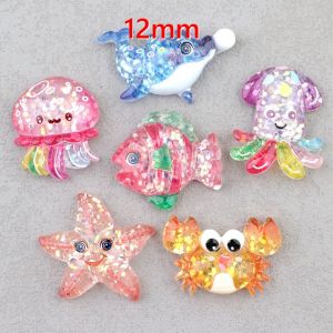 12mm snap button DIY charms Crab seahorse dolphin starfish resin