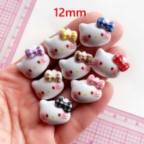 12mm snap button DIY charms Bright surface bow kt kitten resin