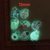 Luminous and translucent cartoon animal fruit strawberry resin 12mm snap button DIY charms