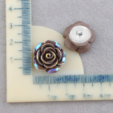 20mm snap button DIY charms Electroplating resin rose resin