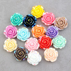 20mm snap button DIY charms Electroplating resin rose resin