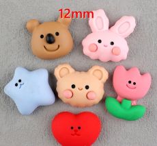 12mm snap button Rabbit Bear Pentagram Love Resin DIY charms