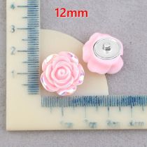 12mm snap button DIY charms Electroplating resin rose resin