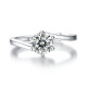 0.5CT DEF VVS 6.5mm  Moissanite Diamond Cherish ring Sterling Silver Flying Star Ring Platinum plating adjustable size