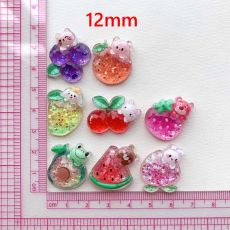 Luminous and translucent cartoon animal fruit strawberry resin 12mm snap button DIY charms