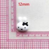 12mm snap button DIY charms Cute white bunny resin