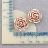 20mm snap button DIY charms Electroplating resin rose resin