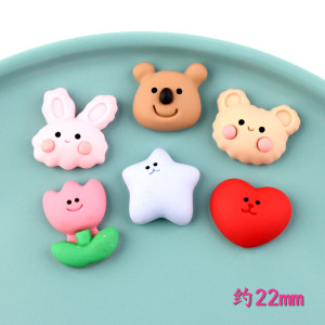 12mm snap button Rabbit Bear Pentagram Love Resin DIY charms