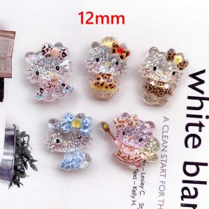 12mm snap button DIY charms Leopard glitter cut cartoon KT cat resin