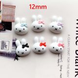 12mm snap button DIY charms Cute white bunny resin