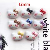 12mm snap button DIY charms Bright surface bow kt kitten resin