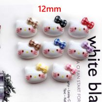 12mm snap button DIY charms Bright surface bow kt kitten resin