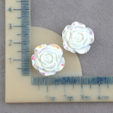 20mm snap button DIY charms Electroplating resin rose resin