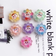 12mm snap button DIY charms Transparent sequin cut surface sunflower multi girl resin