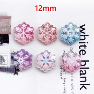 12mm snap button DIY charms High transparency snowflake ice and snow resin