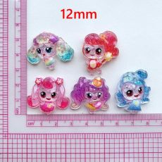 12mm snap button DIY charms Sequin cut cartoon little girl resin