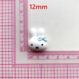 12mm snap button DIY charms Cute white bunny resin