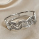 Retro Multi layer Wave Pattern Open Women's Bracelet 304 Stainless Steel Bracelet