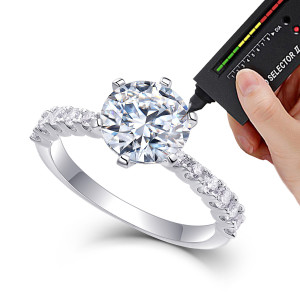 Moissanite Ring Women's 925 Pure Silver Plated 18K Gold Wedding Ring