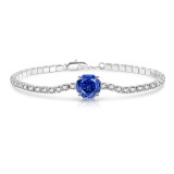 Rose Cut Oval Color Diamond Ice Flower Cut Bracelet with High Carbon Diamond Jewelry and Colorful Gemstones for Women