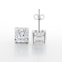 Sparkling high carbon diamond square earrings, high-end color diamond earrings, women's ice flower cut earrings