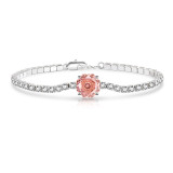 Rose Cut Oval Color Diamond Ice Flower Cut Bracelet with High Carbon Diamond Jewelry and Colorful Gemstones for Women