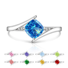 Caibao Ice Flower Cutting Ring Set with Sparkling High Carbon Diamond Ring Jewelry