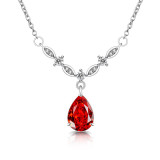 Caibao Ice Flower Cut Queen Water Drop Pendant with Sparkling High Carbon Diamond Pear Shaped Necklace