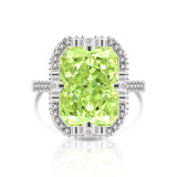 Caibao Ice Flower Cut Zircon Ring with Explosive Sparkling High Carbon Diamond Set