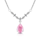 Caibao Ice Flower Cut Queen Water Drop Pendant with Sparkling High Carbon Diamond Pear Shaped Necklace