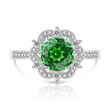 Caibao Rose Cutting Ring Women's Super Flash Papalacha High Carbon Diamond Jewelry