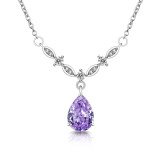 Caibao Ice Flower Cut Queen Water Drop Pendant with Sparkling High Carbon Diamond Pear Shaped Necklace