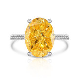Sparkling Pigeon Egg Papalacha Ring with Luxurious Inlaid High Carbon Diamond Ice Flower Cutting Ring for Women