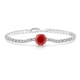 Rose Cut Oval Color Diamond Ice Flower Cut Bracelet with High Carbon Diamond Jewelry and Colorful Gemstones for Women