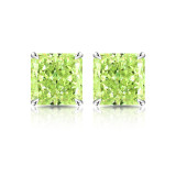 Sparkling high carbon diamond square earrings, high-end color diamond earrings, women's ice flower cut earrings