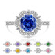 Caibao Rose Cutting Ring Women's Super Flash Papalacha High Carbon Diamond Jewelry